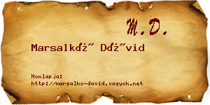 Marsalkó Dávid névjegykártya