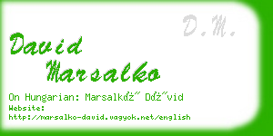 david marsalko business card